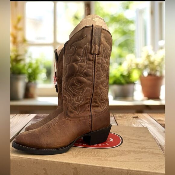 LAREDO Distressed Western Cowboy Boots Leather R Toe Size 8.5 - Picture 2 of 16